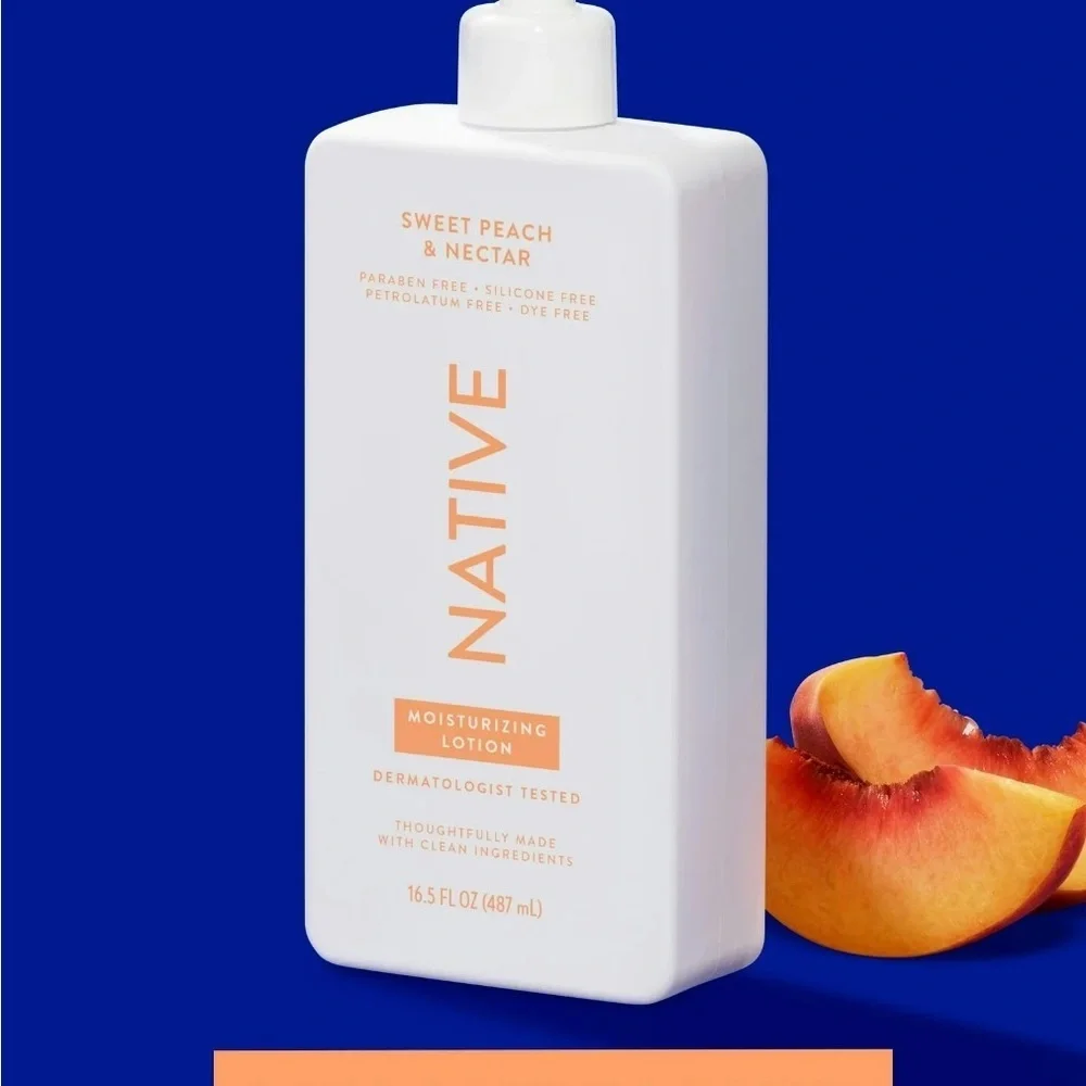 2 Native Moisturizing Hand & Body Lotion, Sweet Peach & Nectar